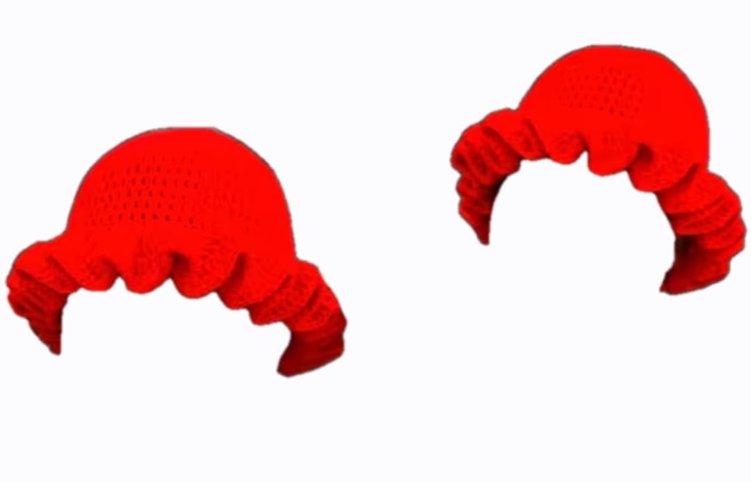 Crochet Ruffle Beanie Cap, Red, Soft Yarn, Breathable and Stretchable, One Size Fits All, for Teens and Adults-image-10