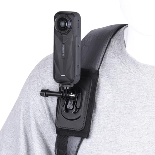 Image of BRDRC Backpack Mount for Insta360 X5 X4 Air, Bag Strap Anti-Slip Shoulder Clip Belt for Insta 360 X5 X4 Air X3 X2 GO 3S Ace Pro, for DJI OSMO 360, for GoPro Action Camera Accessories