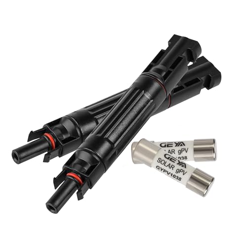 IGOYE 10A 1000V Solar Fuse IP67 Solar Fuse Holder Inline 2 PCS PV Panel String Fuse Male and Female Connector for Solar Pannel (Pack of 2)