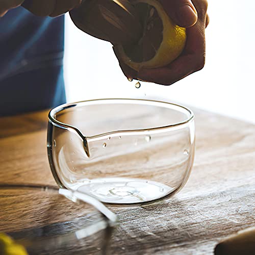 Glass Matcha Bowl With Pouring Spout, Ceremonial Mixing Chawan, Clear Traditional Japanese Style Matcha Green Tea Cup Mug, Hammer Spouted Matcha Mixer #TOP3