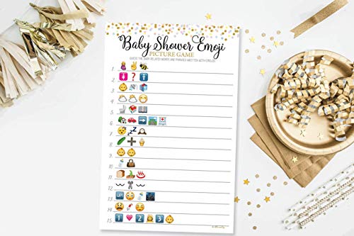 50 Baby Shower Emoji Picture Game - Baby Shower Game - Gender Neutral (50-Sheets) #TOP3