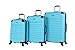 Ciao Voyager Luggage Collection - 3 Piece Hardside Lightweight Spinner Suitcase Set - Travel Set includes 20-Inch Carry On, 24 inch and 28-Inch Checked Suitcases (Voyager Aqua)