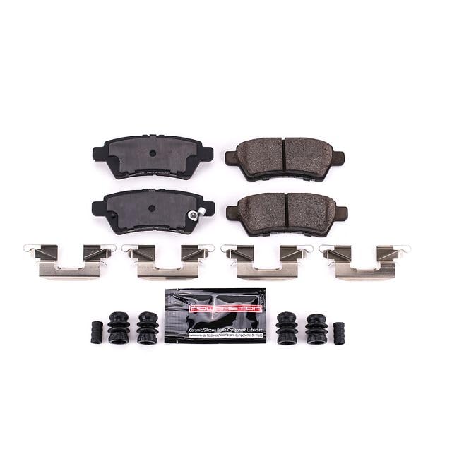 Image of PowerStop Rear Brake Pads for Nissan Pathfinder 2005-12 - Z23 Carbon-Fiber Ceramic Brake Pads with Installation Hardware, Z23-1101