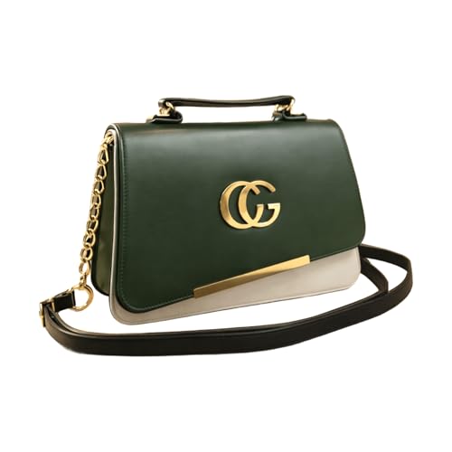 ETLIS Women’s Stylish Sling Bag | Faux Leather Crossbody Handbag with Gold Chain Strap | Small Shoulder Purse for Daily Use, Party & Travel (Green)
