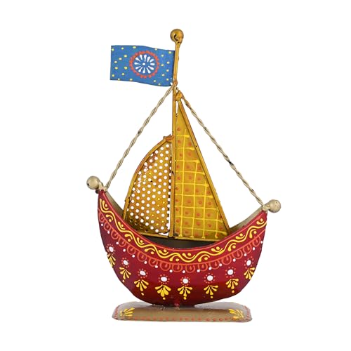 Image of CraftVatika Metal Turkish Ship Boat Naav Showpiece - Home Decor Figurine for Living Room, Bedroom, Office Desk - Tabletop Desktop Side Corner Decoration (Type 2), Multicolor