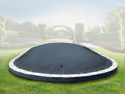 ANKO PLANEN Cubierta de Piscina Hinchable Ovalada – Lona de Cobertura Premium para Piscina – solución Ideal para el Invierno AirDeluxe (4,50m x 3,00m, Antracita)