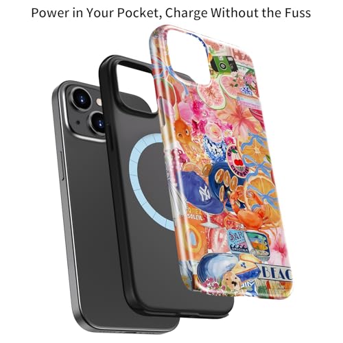 Coque iPhone 15 fleurs sauvages idée cadeau idéale pour fille