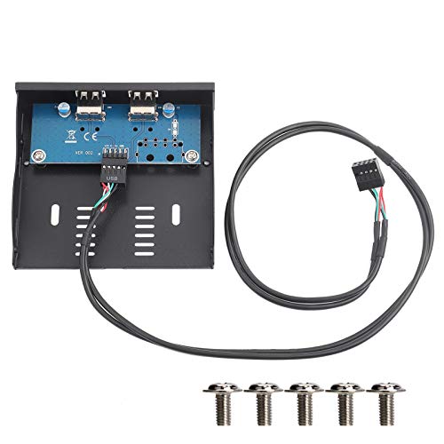 Kingwin Front Panel USB Hub, 3,5 Zoll USB2.0 2 Port 9-Pin Verzinntes Kupferdraht Diskettenlaufwerk Frontplatte