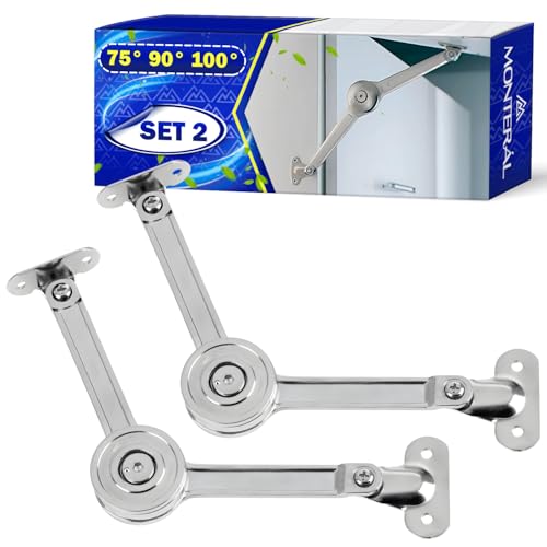 2 Pièces Charniere Meuble Cuisine avec Possibilité Arrêt à 75° 90° 100° - Verin Meuble Cuisine et Panneaux de Porte - Garantie de 10 Ans - MONTERAL