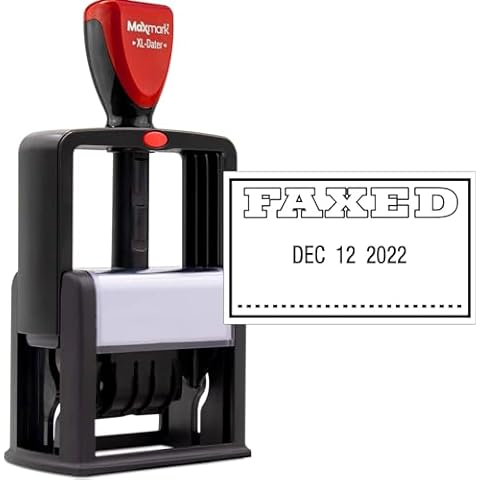 ZIGEL Heavy Duty Style Self Inking Date Stamp with FAXED - Style C - Black Ink Cover