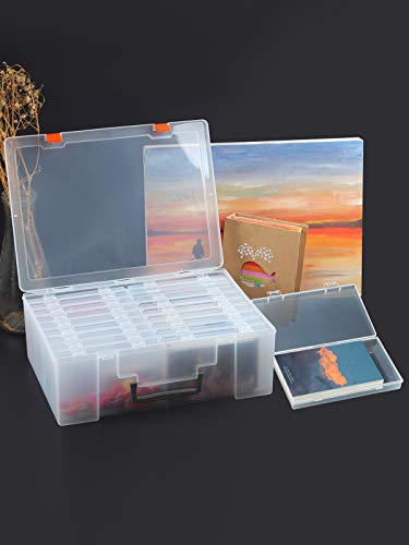 Extra Large Photo Case 4\" x 6\", Barhon Photo Storage Box Photo Organizer Holds 1600 Photos, Craft Keeper Storage for Photo Stickers Stamps Seeds