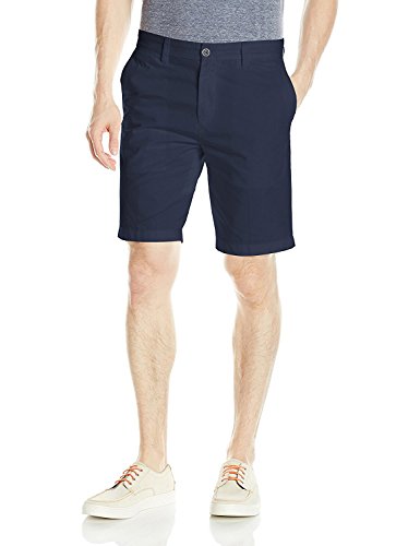 Nautica Men's Slim Fit Cotton Twill Flat Front Chino Short, True Navy, 38W