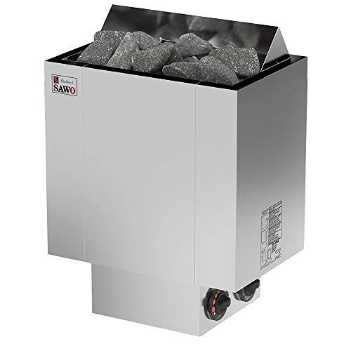 SAWO Nordex 2017 8,0 kW Calefactor eléctrica para sauna; con mandos de funcionamiento incorporados (NB modelo); Multi-Voltaje: ya sea monofásico 230V o trifásico 400V; Carcasa de acero inoxidable