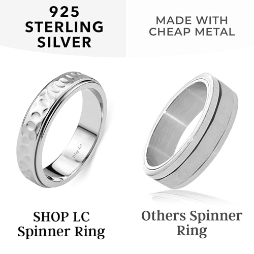 Shop LC 925 Sterling Silver Spinner Fidget Ring for Women Men Size - 6 | Anxiety Ring | Speedy Design | Platinum Plated | Stress Relief Worry | Promise | Boho Jewelry Gift - Image 5