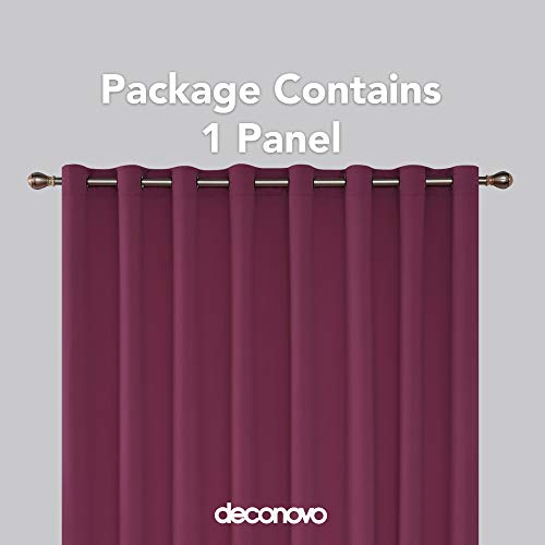 Image of Deconovo Decorative Darkening Grommet Divider Thermal Insulated Blackout 1 Panel Wide Width Curtain for Room, 100W X 95L, Fuchsia