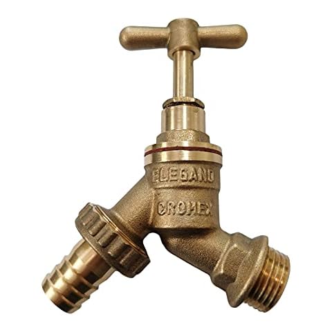 Outside Tap Kit Garden Brass Union Bib Tap 1/2" BSP Garden Hose Brass Water Bib Tap with Check Valve, 02 Cover
