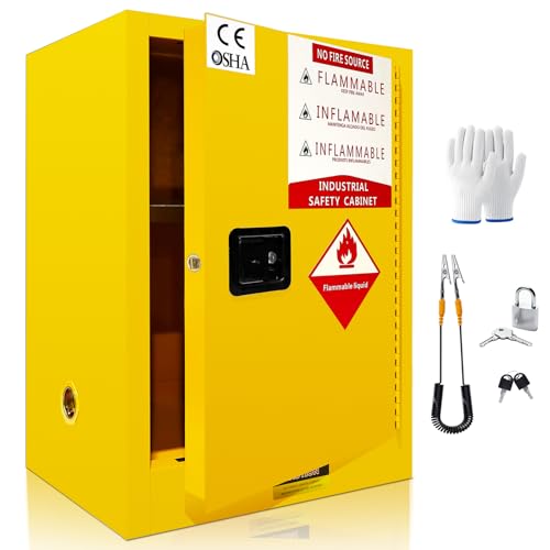 30 Gal Flammable Storage Cabinet, OSHA Compliant Tool Fire Cabinet with 3-Point Doors, Flammable Liquid Storage Cabinet, Flammable Safety Cabinet for Industrial & Scientific Use