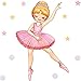 greenluup - Adesivo da parete, decorazione da parete, ballerina, ballerina, ballerina rosa, bionda, stelle a pois, per la cameretta dei bambini