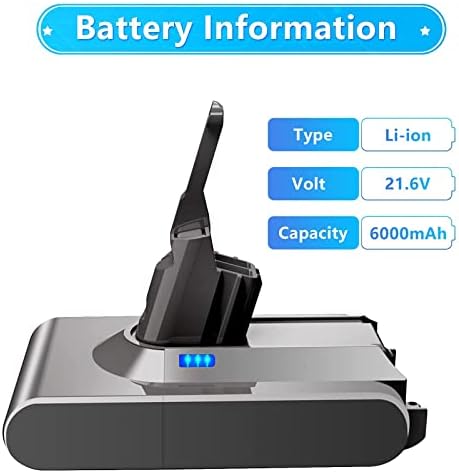 Replacement Battery 21.6V 6000mAh for Dyson V8 SV10 V8 Absolute, V8 Animal,  V8 Fluffy, V8 Motorhead Cordless Vacuum Cleaner Battery (2 Filters + 1  Screwdriver + 3 Screws + 1 Brush) : Amazon.com.be: Home & Kitchen