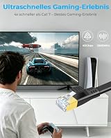 DDMALL CAT 8 LAN Kabel 12m, 40Gbps Flaches Netzwerkkabel (12 Meter Schwarz) – Ansicht 3