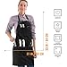 Under NY Sky Knife-Roll Ebony Black Apron – Heavy-Duty Canvas, Leather Reinforcement – Adjustable for Men and Women – Pro Chef, Barbecue, Butcher, Bartender, Woodworker, Tool Aprons