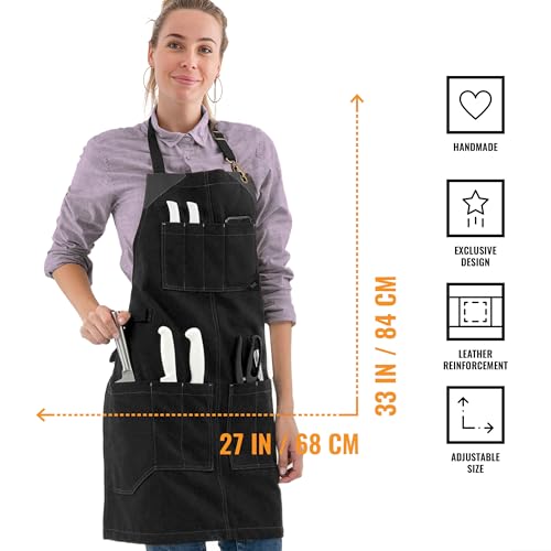 Under NY Sky Knife Roll Apron, Heavy Duty Canvas, Leather Support, Black by Under NY Sky - Used condition - Image 2