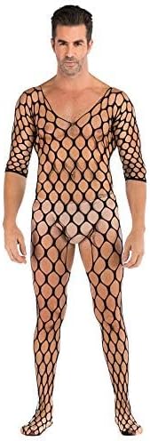 Lingerie Lovely One Piece Deep V Neck Teddy Babydoll Mesh Nightwear for Men Mesh Badydoll Fishnets Dresses See Through Lingerie Chemise Outfits Specially for Men