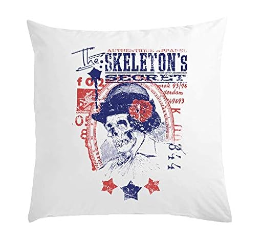 Skeleton´s Secret Lady Skull Art Almohada Blanca 40x40cm | Ya disponible en tu tienda friki favorita! En mundofriki.es!