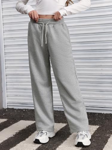 SOLY HUX Girl's Straight Wide Leg Sweatpants Casual High Waisted Baggy Joggers Track Pants4