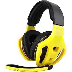 Wired Gaming Headset, Noise Cancelling Over Ear Headphones with 3.5mm Audio Jack, 50 mm Drivers, Rotatable and Flexible Mic & Soft Memory Earmuffs for PS4, PS5, PC, Xbox One, Switch (Yellow)