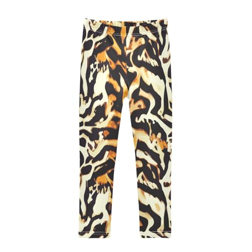 Animal Fur Texture Girls Leggings,Workout Leggings for Girls Toddler Athletic Leggings Size for 3-10T