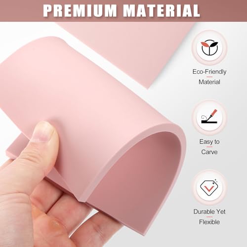 Image of Bobblebro Linoleum Blocks for Printmaking Supplies - 6PCS 4 inchx6 inchRubber Linocut Block Printing Kit for Stamp Carving, Soft Relief Printing Linoleum for DIY Crafts & Art Projects