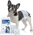 MICOOYO Couches de chien Homme jetable Super Absorbant mâle Couche de chien plus léger Couche puppy pupille étanche Couche pour chien avec indicateur d'humidité (S, 50Counts)