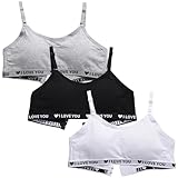 Teen Girls Training Bra Wireless Starter Sports Bras with Removable Padding Bralette for 10-16 Years
