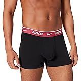 Tejido de algodón suave NIKE 0000KE1008-M1L Trunk 3PK Men\'s Underpants Mens blck w.Sweet Beet/lt gr. he/abys WB M