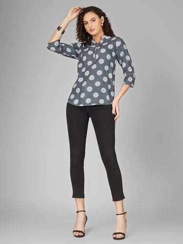 Image of Women's Cotton Printed Kurta Top | 3 /4 Sleeve Straight Kurti Casual Outings