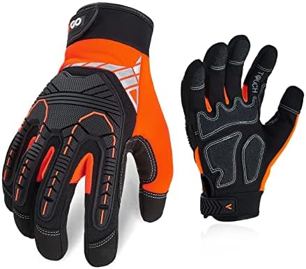 Vgo... Impact Resistant Mechanic Gloves for Men,Heavy Duty(SL8849,L)