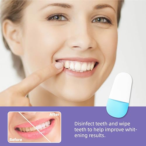 Image of Teeth Whitening Strips V34 Purple Whiten Strips Non Sensitive for Teeth Whitening Efficient Professional Teeth Whitening Kit with Extra Cleaning Wipes, 28set /56pcs
