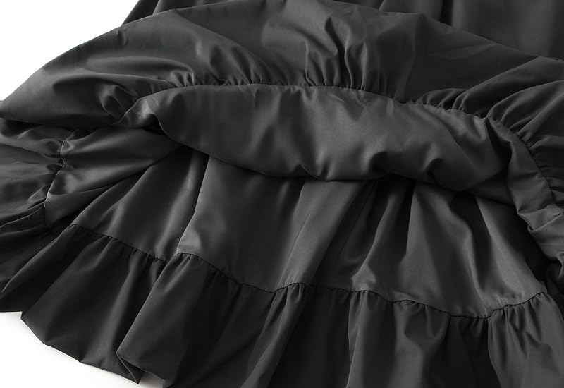 Long Pleated Skirts for Women Elastic High Waist A Line Flowing Skirt Fairy Midi Skirts Vacation Lounge Trendy4