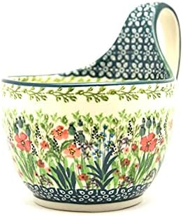 Polish Pottery Loop Handle Bowl - Unikat Signature U4335