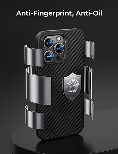 Benks Carbon Fiber Case For Iphone 14 Pro Max-6.7Inch [Compatible With Magsafe][Military-Grade Drop Protection] Slim Hybrid Magnetic Protective Case Aramid Fiber Cover Minimalist Design With Black #TOP7