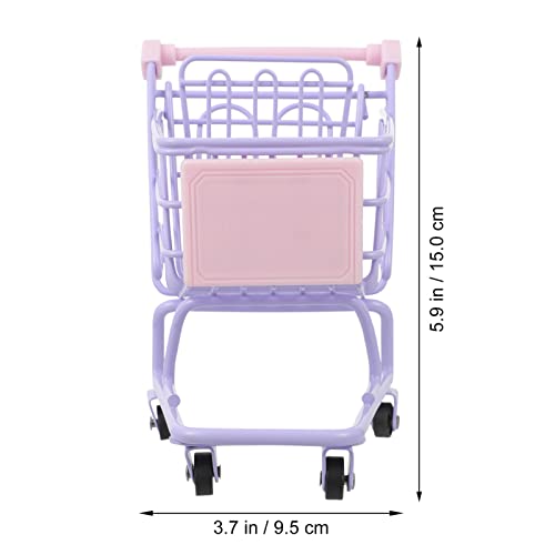 Toyandona Grocery Cart Mini Supermarket Handcart Plastic Metal Shopping Cart Toy Kids Shopping Trolley For Pretend Play (Lavender) Shopping Cart #TOP1