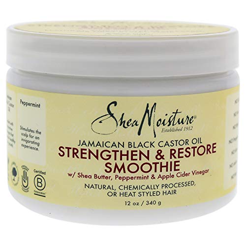 Shea Moisture Jamaican Black Castor Oil Strengthen & Restore Smoothie Cream for Unisex, 12 Ounce