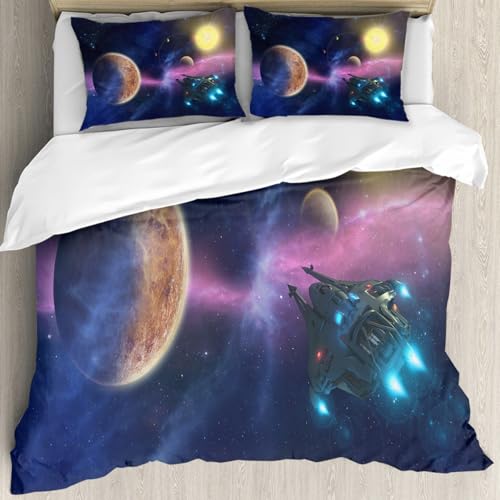 Housse de couette planète désert ensemble de literie microfibre 178x208 - 4