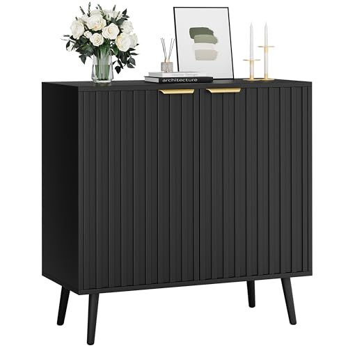 Vrullu Modern Black and Gold Sideboard
