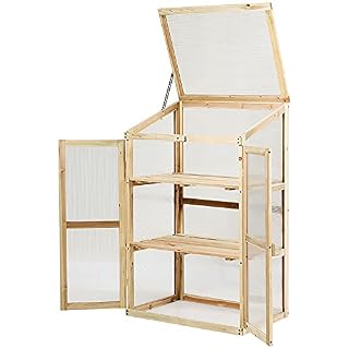 GIANTEX mini serre bois sapin 60 x 45 x 100 cm