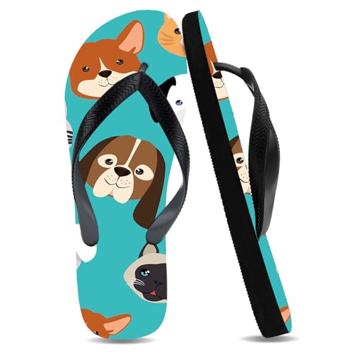 Flip Flops for Women Men Mixed Pet Cute Non Slip Rubber Summer Thong Sandals Comfortable Shower Pool Beach Shoes House Casual Waterproof Slides Indoor Outdoor Home Bathroom Slippers