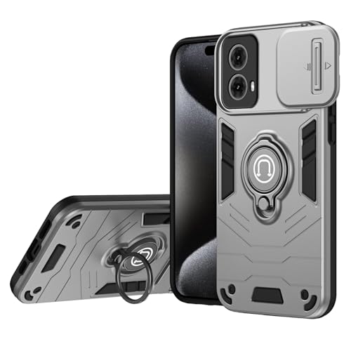 Coque Moto G85 avec cache objectif coulissant et support béquille intégré antichoc