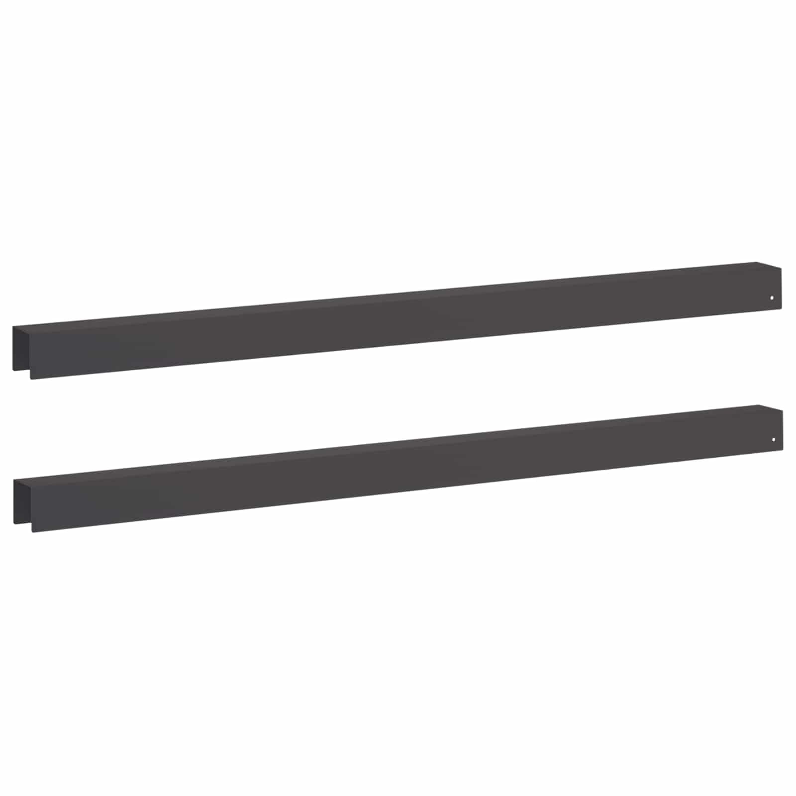 Vidaxl Black Garden Cover Profile 2 Pcs 100 X 5 X 5 Cm Steel