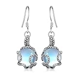Octopus Earrings 925 Sterling Silver Moonstone Octopus Earrings Tentacle Jewelry Ocean Gift for Women